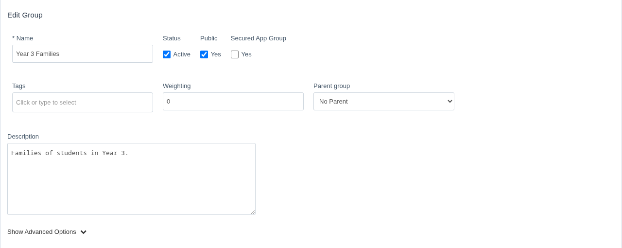 The group form