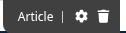 The article controls: Article, cog and bin