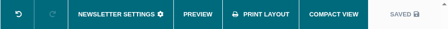 The newsletter builder toolbar