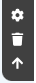 The cog, bin and arrow controls beside an element