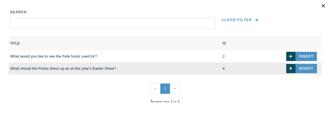 Choosing a poll to insert