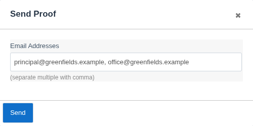 The Send Proof window