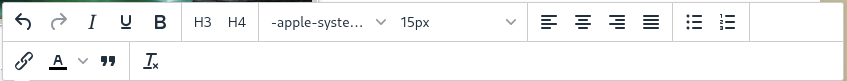 The text formatting toolbar