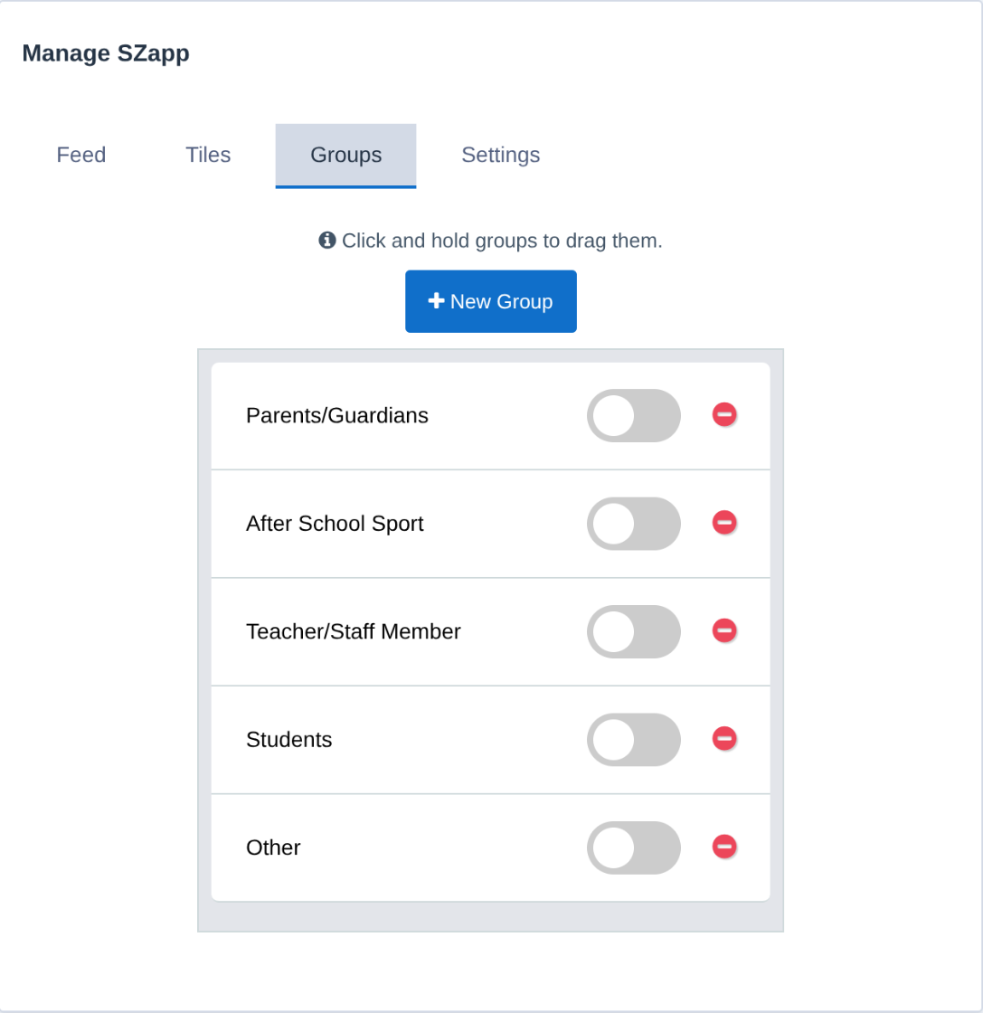 The Groups tab
