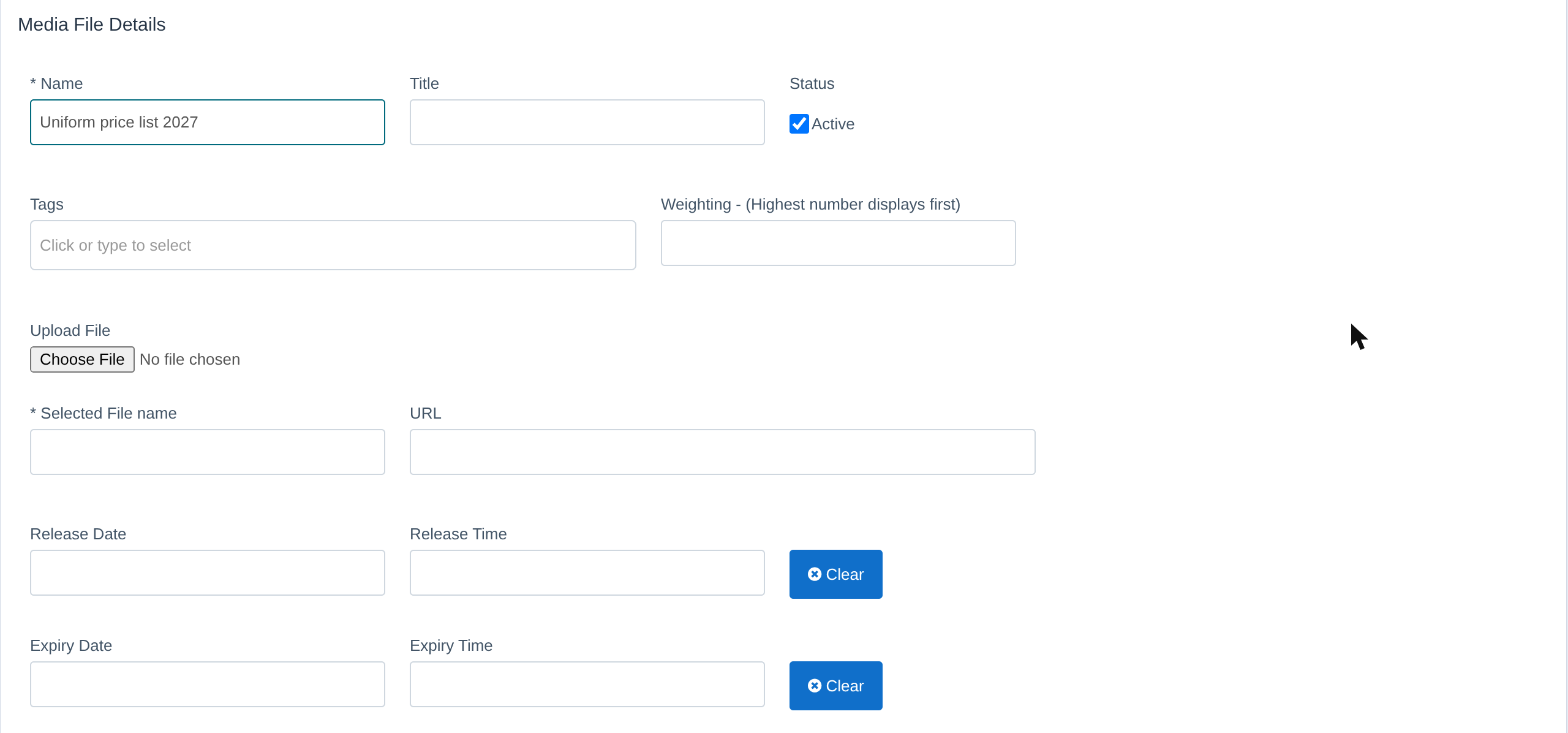 Adding a media file